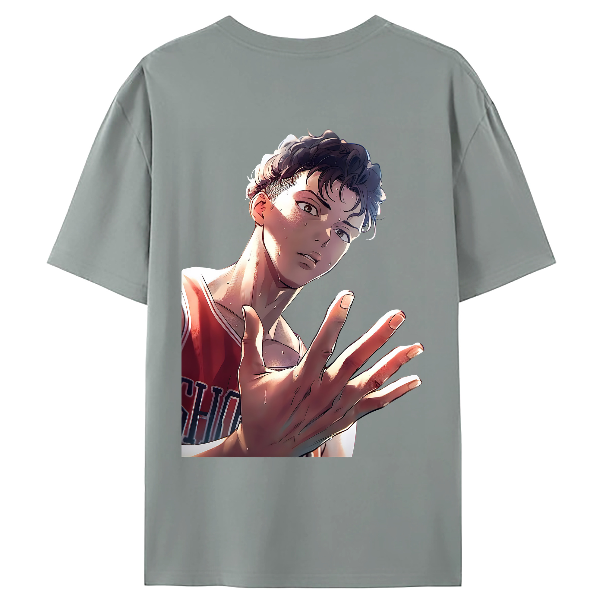 （画像用） SLAM DUNK／スラムダンク 綿100％ メンズ半袖Tシャツ（バックプリント） 通気性